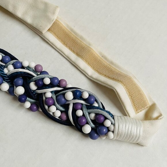 Carolyn Tanner Beaded Belt Womens Retro Woven Hook and Loop Closure Boho 32.5 In - Picture 3 of 6